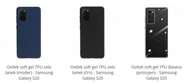 Ovitki Soft gel TPU za Samsung Galaxy S20